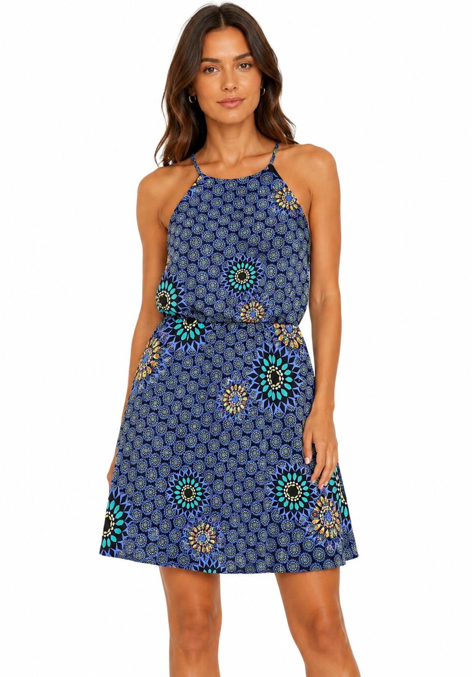 Laundry by Design Mosaic Print Halter Dress Sz 0